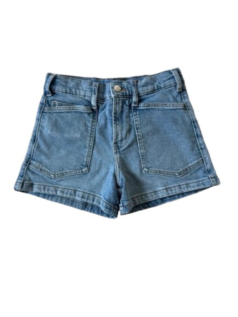 Zara Kids Light Blue Patch-Pocket Denim Shorts